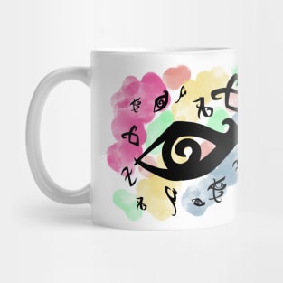 Variety of runes in watercolor Mug